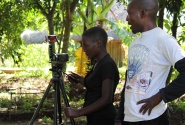 Coordinators filming at Kusamala Fanny concentrated while filming