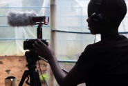 Fanny filming at the Kusamala greenhouse Fanny filming at Kusamala greenhouse